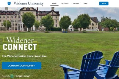 Screen shot of the WidenerCONNECT homepage