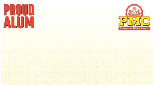 Proud Alum in top left corner with PMC logo