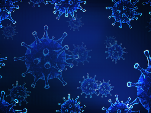 coronavirus blue graphic