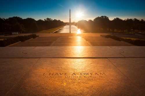 mlk washington image 960x640 The sun sets behind the Washington monument with a view from the steps of the Lincoln Memorial where Martin Luther King Jr. gave his "I have a dream" speech.