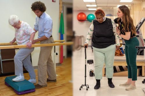 A blended photo shows clients in the clinic receiving care over the years.