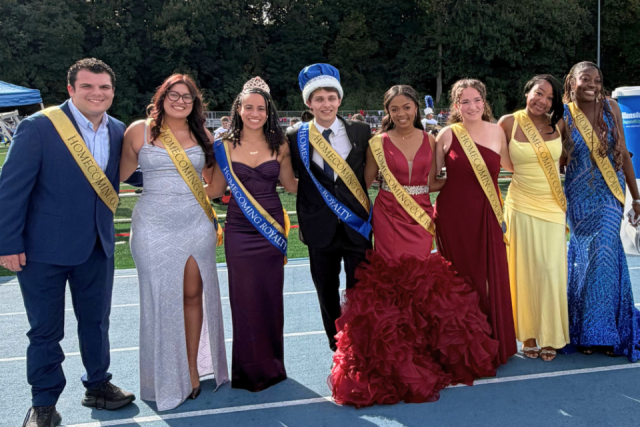 The Widener Homecoming Court poses for a photo.